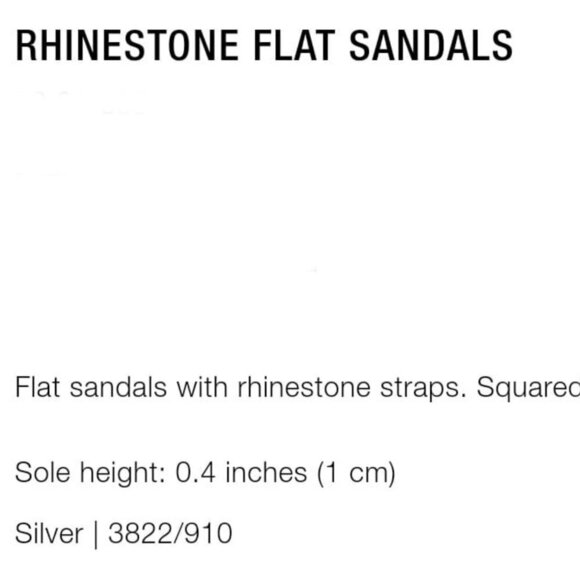 ZARA RHINESTONE FLAT SANDALS SILVER | 3822/910 - Picture 5 of 5